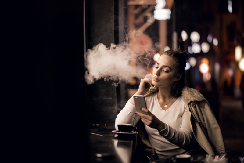 Example: She _______________ so much. It's not good for her health. (smoke)