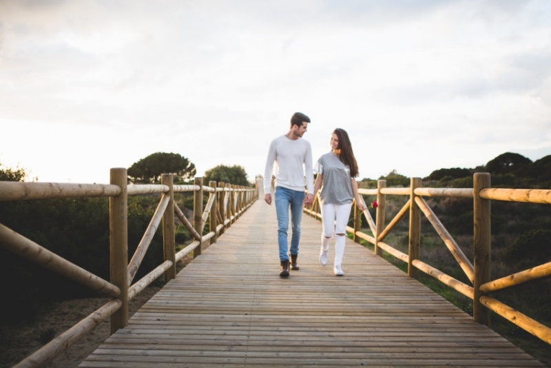 Example:
They walked _______________ the bridge.
